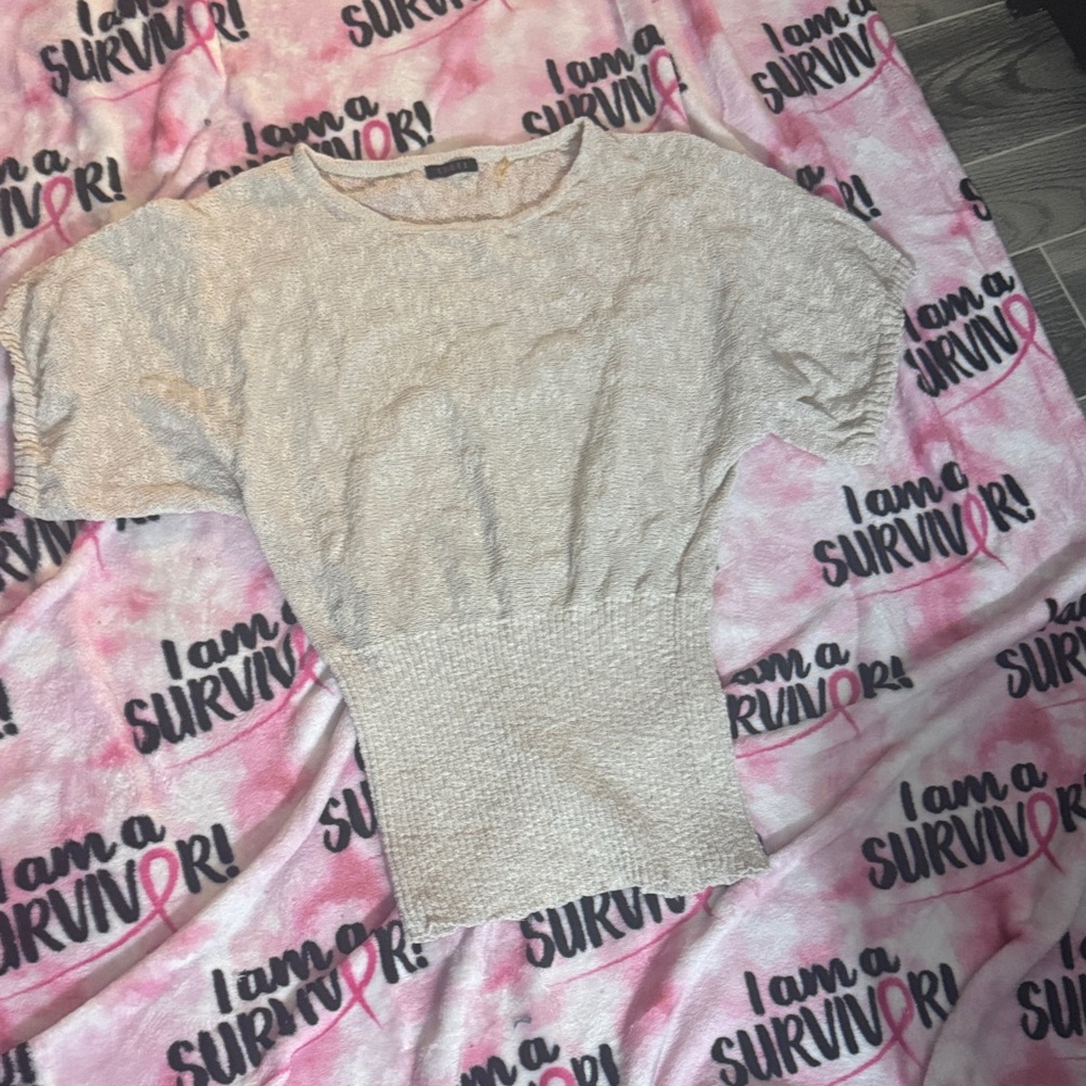 Cyrus Cream Textured Knit Top